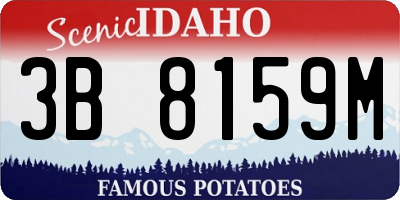ID license plate 3B8159M