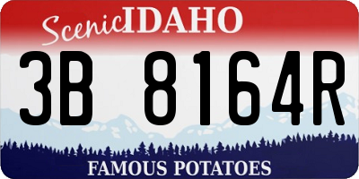 ID license plate 3B8164R
