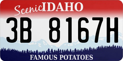 ID license plate 3B8167H
