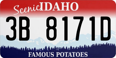 ID license plate 3B8171D