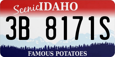 ID license plate 3B8171S