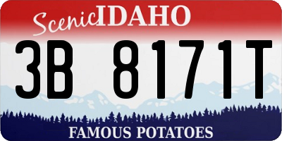 ID license plate 3B8171T