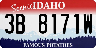 ID license plate 3B8171W