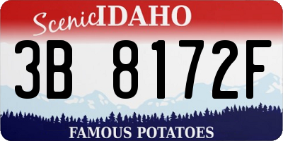 ID license plate 3B8172F