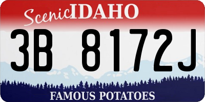 ID license plate 3B8172J