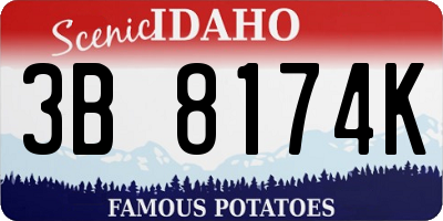 ID license plate 3B8174K