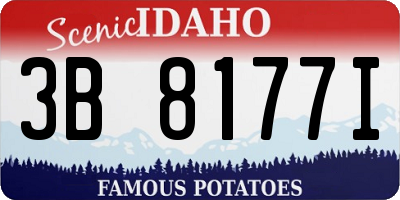 ID license plate 3B8177I