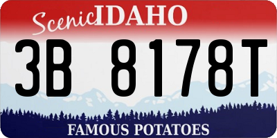 ID license plate 3B8178T