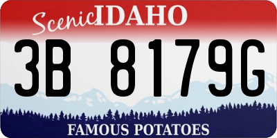 ID license plate 3B8179G