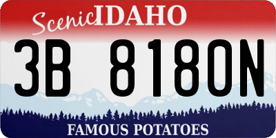 ID license plate 3B8180N
