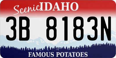 ID license plate 3B8183N