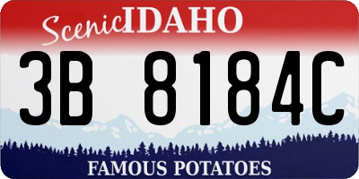 ID license plate 3B8184C