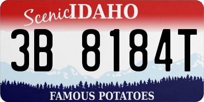 ID license plate 3B8184T