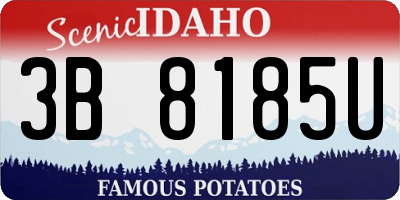 ID license plate 3B8185U