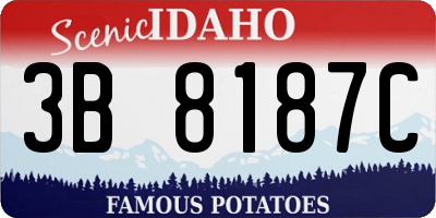 ID license plate 3B8187C