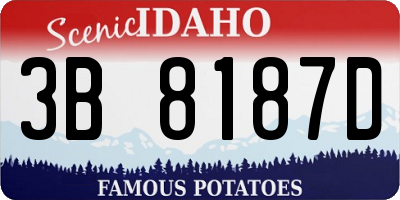 ID license plate 3B8187D