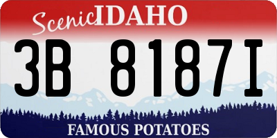 ID license plate 3B8187I