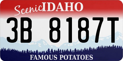ID license plate 3B8187T