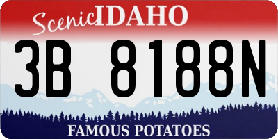ID license plate 3B8188N