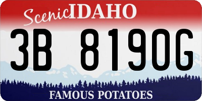ID license plate 3B8190G