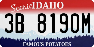 ID license plate 3B8190M