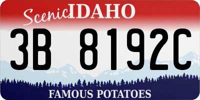 ID license plate 3B8192C