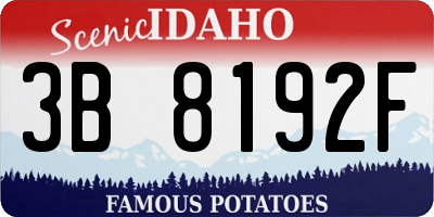 ID license plate 3B8192F