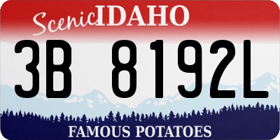 ID license plate 3B8192L
