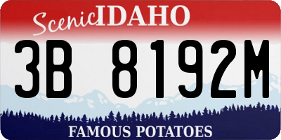 ID license plate 3B8192M