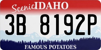 ID license plate 3B8192P