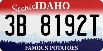 ID license plate 3B8192T