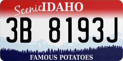 ID license plate 3B8193J