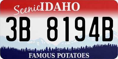ID license plate 3B8194B