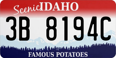 ID license plate 3B8194C