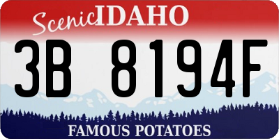 ID license plate 3B8194F