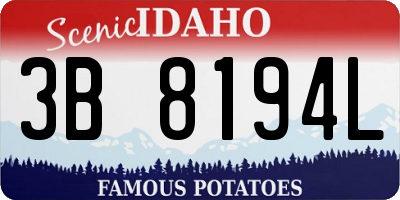 ID license plate 3B8194L
