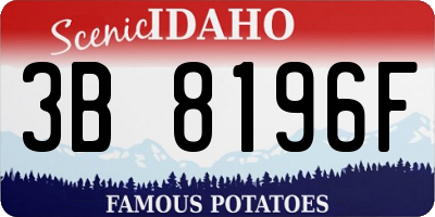 ID license plate 3B8196F