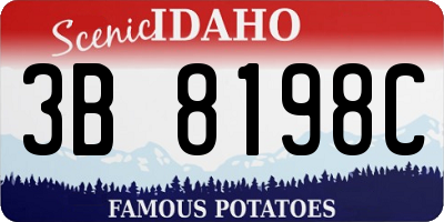 ID license plate 3B8198C