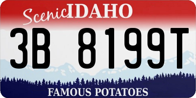 ID license plate 3B8199T