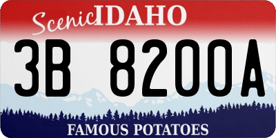 ID license plate 3B8200A