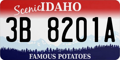 ID license plate 3B8201A