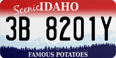 ID license plate 3B8201Y