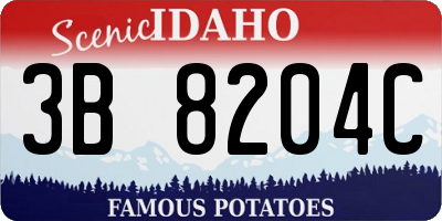 ID license plate 3B8204C