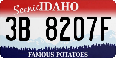 ID license plate 3B8207F