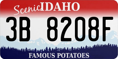 ID license plate 3B8208F