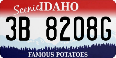 ID license plate 3B8208G
