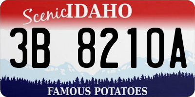ID license plate 3B8210A