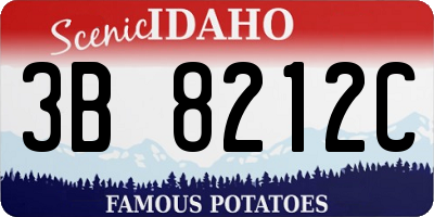 ID license plate 3B8212C