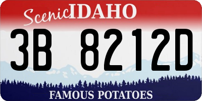 ID license plate 3B8212D