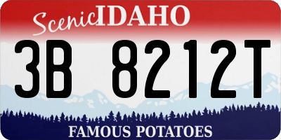 ID license plate 3B8212T